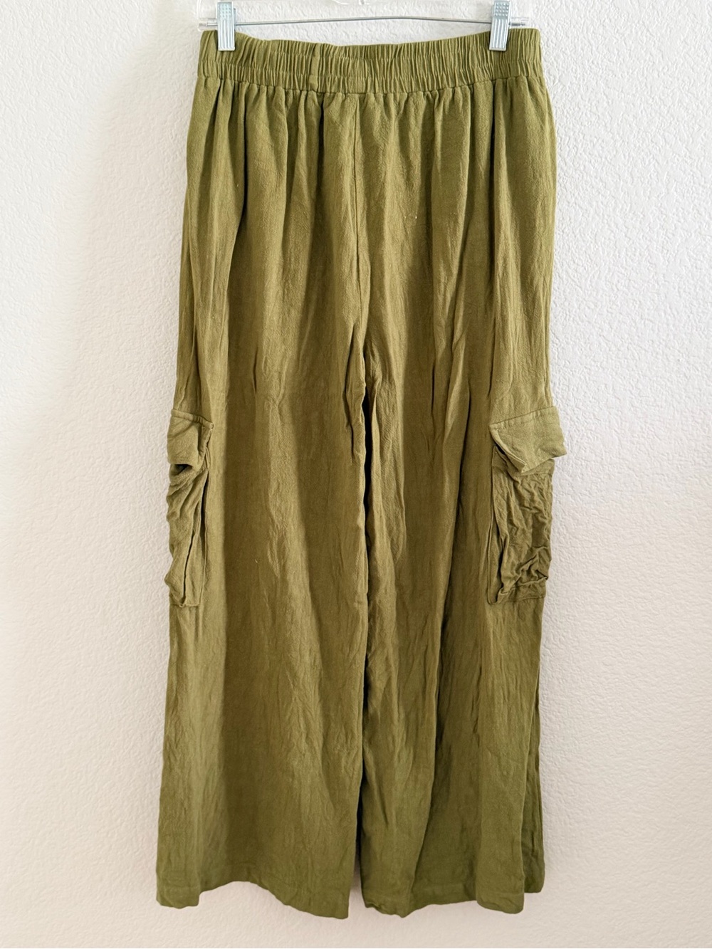 Double Zero Olive Green Wide Leg Cargo Pants